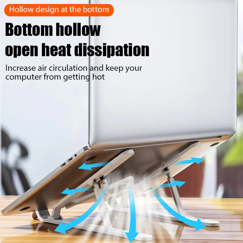 ⚙️ FlexFold Adjustable Laptop Stand – Foldable, Ergonomic, and Travel-Ready