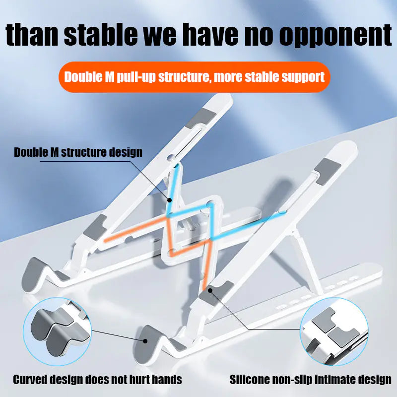⚙️ FlexFold Adjustable Laptop Stand – Foldable, Ergonomic, and Travel-Ready