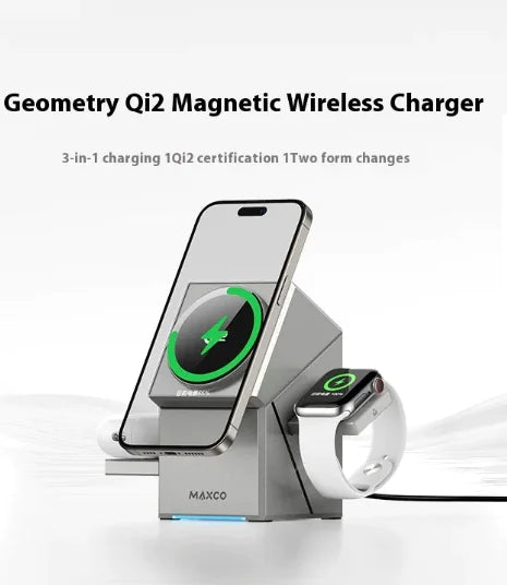 360° SwivelCharge Qi2 Magnetic Wireless Charger – Fast-Charging Stand for Phones & Accessories